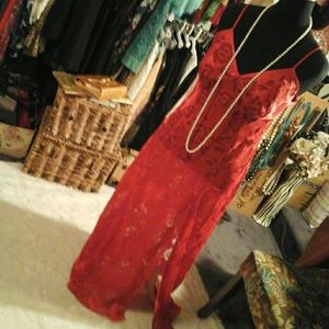 Better than chocolate, enter in this red lace gown
